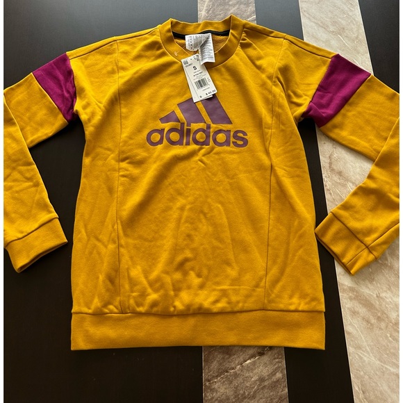 ADIDAS Sweatshirt. Size Small. NEW. Mustard Color - Picture 2 of 9